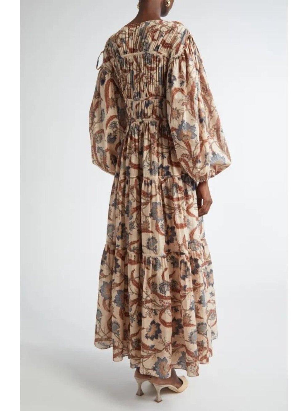 Zimmermann Ascension Tie Billow Cotton Tiered Maxi Dress AU 1 / US 6 NWT $1,250 - Picture 6 of 16